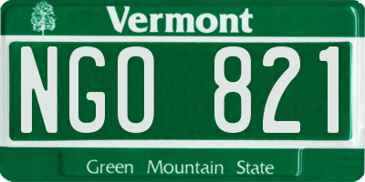 VT license plate NGO821