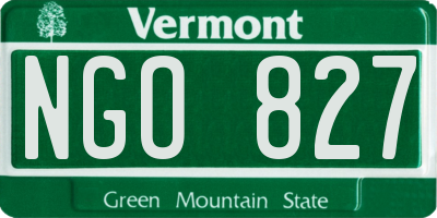 VT license plate NGO827