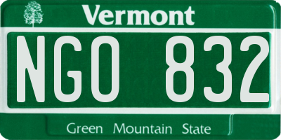 VT license plate NGO832