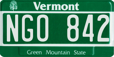 VT license plate NGO842