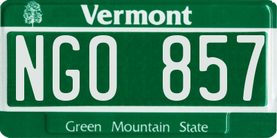 VT license plate NGO857