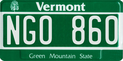 VT license plate NGO860