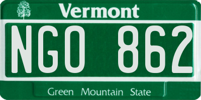 VT license plate NGO862