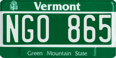 VT license plate NGO865