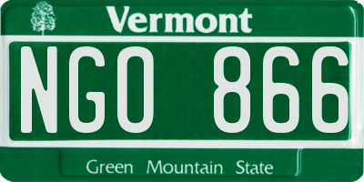 VT license plate NGO866