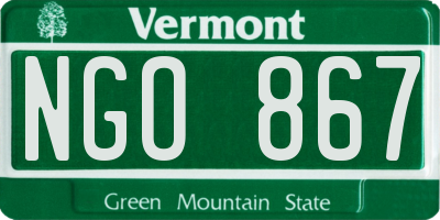 VT license plate NGO867