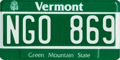 VT license plate NGO869