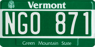 VT license plate NGO871