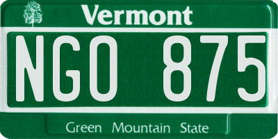 VT license plate NGO875