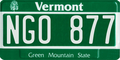 VT license plate NGO877