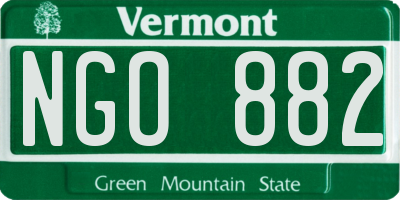 VT license plate NGO882