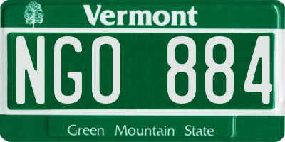 VT license plate NGO884