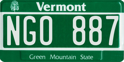 VT license plate NGO887