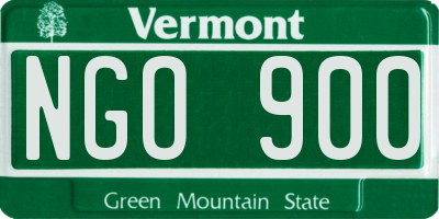 VT license plate NGO900