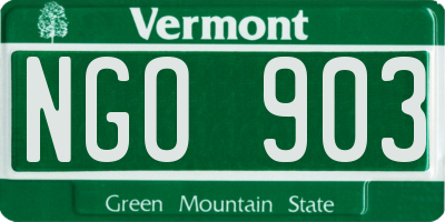 VT license plate NGO903