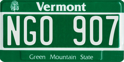 VT license plate NGO907
