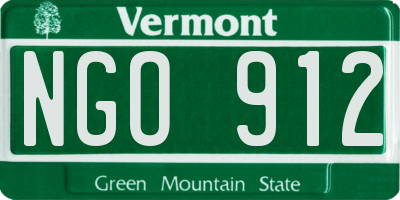 VT license plate NGO912