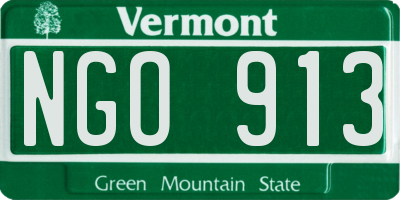 VT license plate NGO913