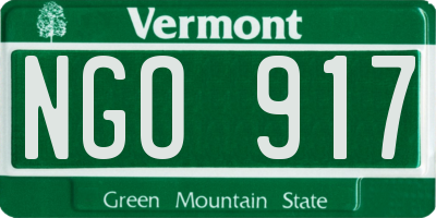 VT license plate NGO917