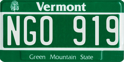 VT license plate NGO919