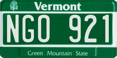 VT license plate NGO921