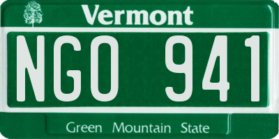VT license plate NGO941