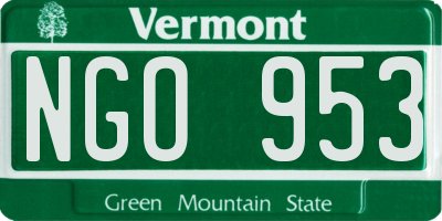 VT license plate NGO953