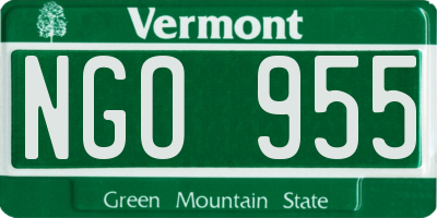 VT license plate NGO955