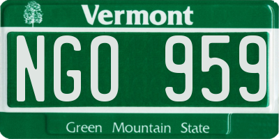 VT license plate NGO959