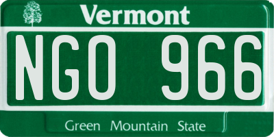 VT license plate NGO966