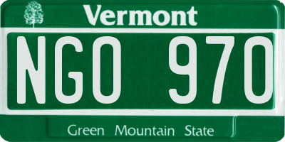 VT license plate NGO970