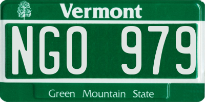 VT license plate NGO979