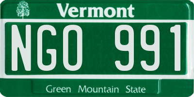 VT license plate NGO991