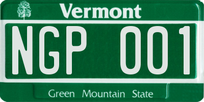 VT license plate NGP001