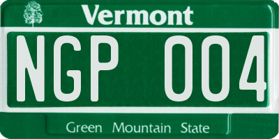 VT license plate NGP004