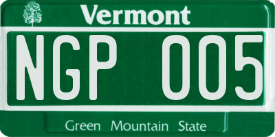 VT license plate NGP005