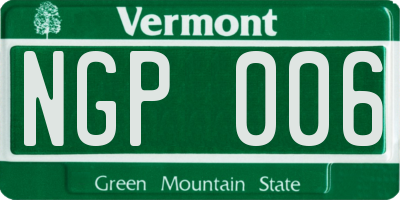 VT license plate NGP006
