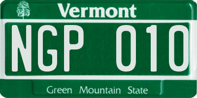 VT license plate NGP010
