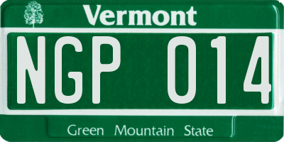VT license plate NGP014
