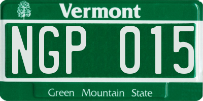 VT license plate NGP015