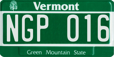 VT license plate NGP016
