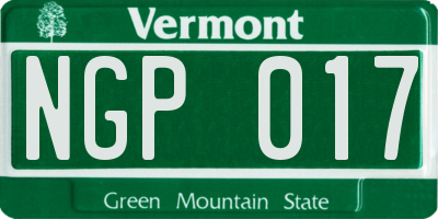 VT license plate NGP017