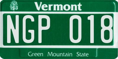 VT license plate NGP018