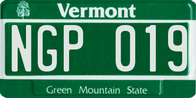 VT license plate NGP019