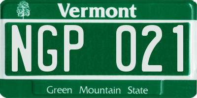 VT license plate NGP021