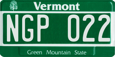 VT license plate NGP022