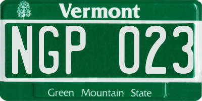 VT license plate NGP023