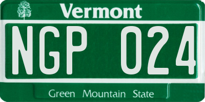 VT license plate NGP024