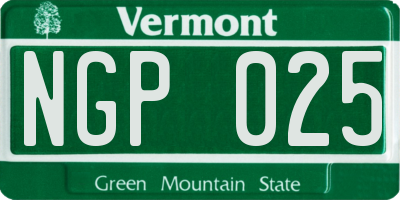 VT license plate NGP025