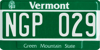 VT license plate NGP029